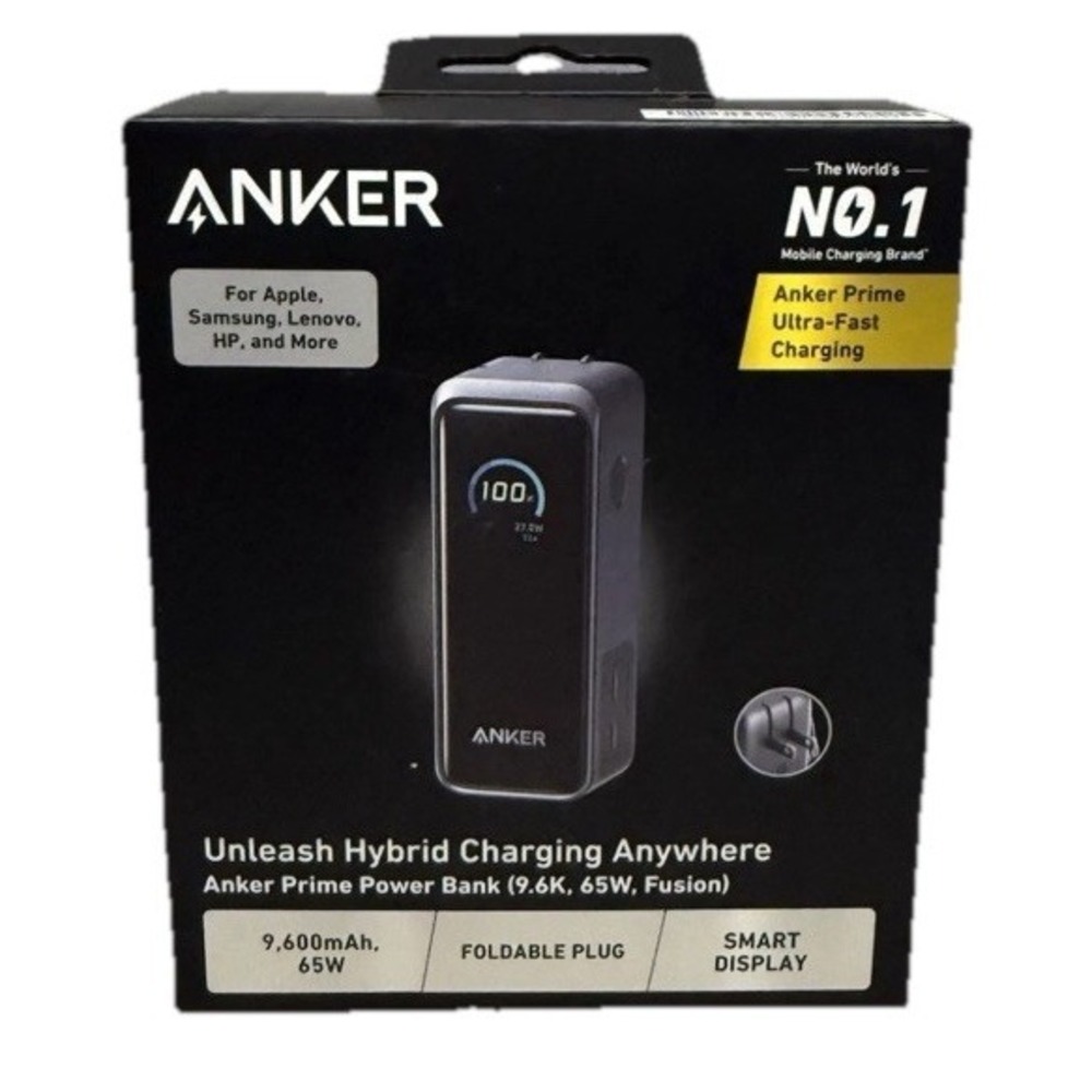 Anker 9.6K Foldable-Plug Prime Ultra Fast Charger Smart Display 2x USB C Port